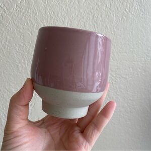 Small plant pot in pink glaze